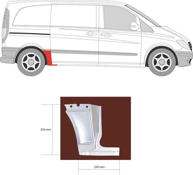 Арка крила задня права Mercedes Viano, Vito 03-25р Klokkerholm 3542562