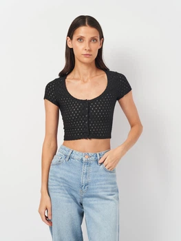 Топ женский H&M 1059092_отве XS Черный (KZ2000001533314_KAY2000001533314)