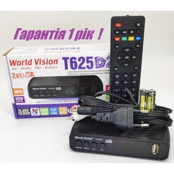 Тюнер Т2 цифрового телевидения World Vision Т625D2 ТВ Т2 ресивер приставка T2