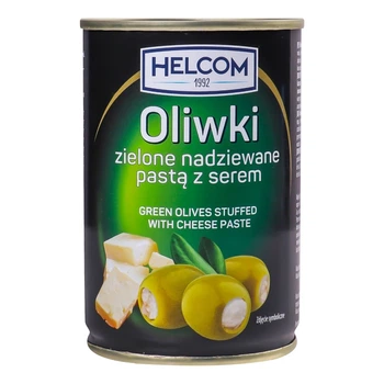 Оливки Helcom зеленые с сыром 280 г (5902166710142)