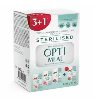 Влажный корм для стерилизованных кошек Optimeal Multi Taste 3+1 (4820269140820)