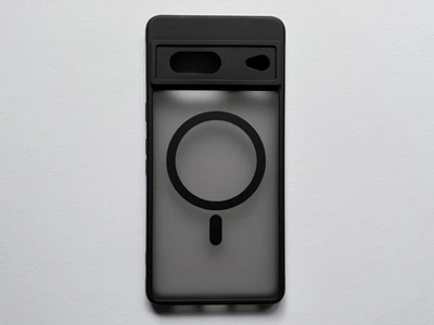 Захисний чохол на Google Pixel 7 Magnetic MagSafe чорний полупрозорий, з бортиками з силікону