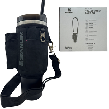 Сумка-чехол для термокружки Stanley Quencher 1,18 л (40 oz) KT7001801 черного цвета с ремешком и карманами
