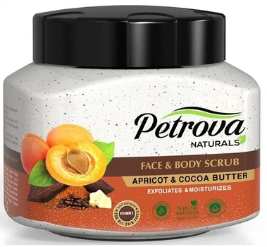 Скраб для обличчя та тіла - Petrova Naturals Face&Body Scrub Apricot & Cocoa Butter 500ml (1547486-44800267)