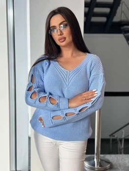 Fashions • Светр жіночий Вероніка Fashions 44-58 блакитний (781-нс)