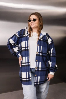 Fashions • Женская рубашка в клетку Miss Fashions 50-56 синий (524-ел)