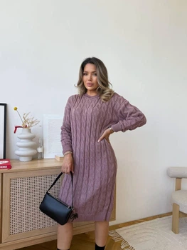 Fashions • Вязаное платье Lambada Fashions 46-60 пудра (830-нс)