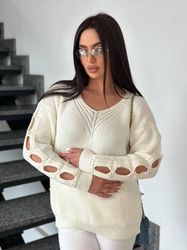 Fashions • Свитер женский Вероника Fashions 44-58 молоко (781-нс)