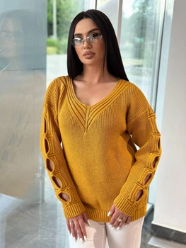 Fashions • Светр жіночий Вероніка Fashions 44-60 гірчиця (781-нс)