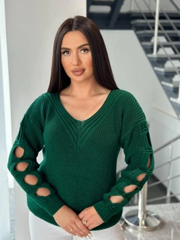 Fashions • Светр жіночий Вероніка Fashions 44-54 смарагдовий (781-нс)