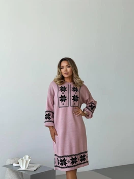 Fashions • Вязаное платье Марина Fashions 44-58 пудра (808-нс)