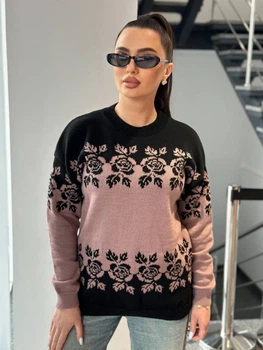 Fashions • Свитер женский Оксана Fashions 46-56 пудра (770-нс)