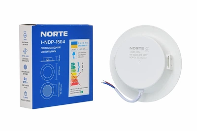 Стельовий світильник NORTE 1-NDP-1604 9W 5000K ІР44 коло