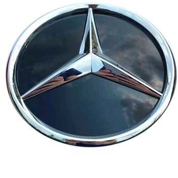 Емблема решітки Mercedes New W205 3D чорна+хром d=185 мм пластик (на защіпках) ОЕМ A0008881000