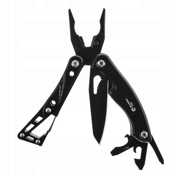 Мультитул Mamba Tac Agile 10 в 1, складной EDC инструмент с карабином, сталь и алюминий, чёрный
