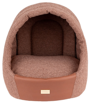 Овальна будка для собаки кота Amiplay Milano M 40 x 40 x 42 см мідна (5907563311077)