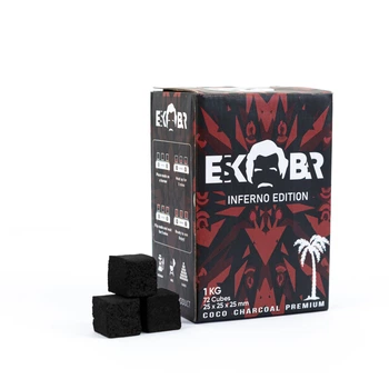 Уголь кокосовый Eskobar 1кг/72шт - В коробке (Эскобар)