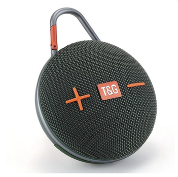 Аккумуляторная портативная Bluetooth колонка T&G c карабином и фонариком (Радио/USB/TF) Зеленая