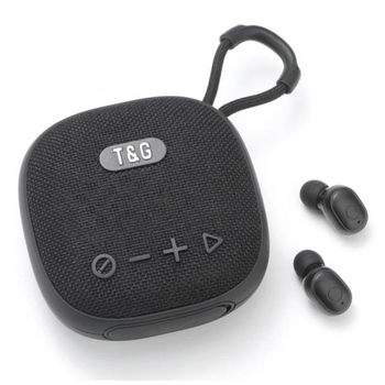 2в1 Аккумуляторная колонка + наушники Bluetooth T&G (Радио/AUX/USB/TF) Черная