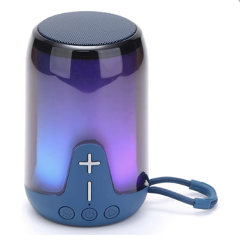Аккумуляторная Bluetooh колонка с LED подсветкой T&G с FM радио RGB цветомузыка Синяя