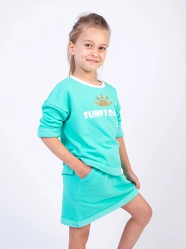 Дитячий літній комплект (світшот + спідниця) для дівчинки Vidoli G-21645S 122 см М'ятний (4820161008945)