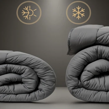Ковдра шовкова MirSon №9003 Eco Light Gray Silk Kapok 172x205 см супер тепла (2200005993507)