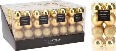 Набір ялинкових куль Christmas Decoration 5 см Золотий 16 шт (AVS100400)