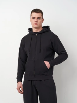 Худи утепленное на молнии мужское Fruit of the loom 062062036 XL Черное (5000000088991)