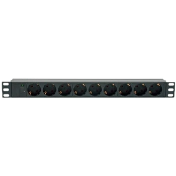 Блок Kingda 19" на 9 роз. нім. стандарт 10A індикатор без шнура чорний 1U