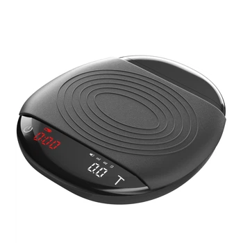 Еспресо кавові електронні ваги Coffee Scale високоточні 0.1 г / 2000 г max. (2 кг) з акумулятором 800 mAh для приготування кави + Гумова підкладка під кемекс | Таймер | Скинути вагу | Кабель USB Type-C