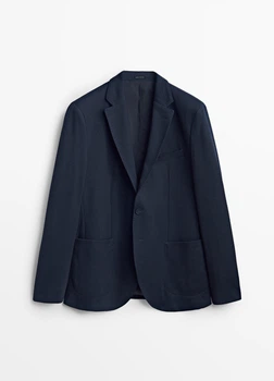Пиджак regular Massimo Dutti 2029120401c17 46 Темно-синий (100000403)