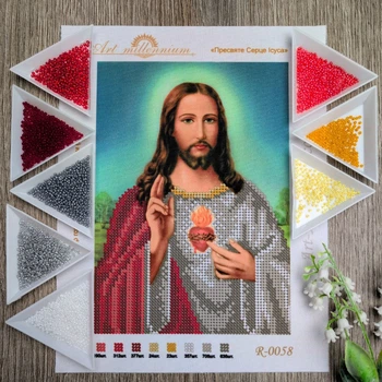 Набір для вишивання бісером Art-Millennium. N-0058 Пресвяте Серце Ісуса
