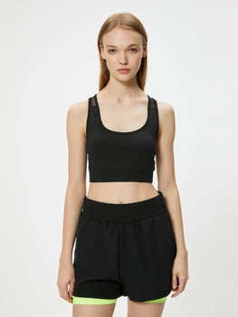 Спортивный топ для фитнеса женский Koton 5WAK30012NK M Черный (8684287411654)