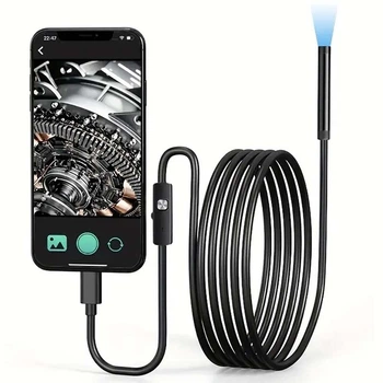 Эндоскоп мини камера для смартфона, 5м / Эндоскопическая гибкая USB-камера / Бороскоп