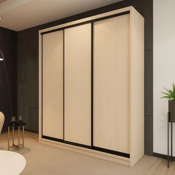Шафа купе Mebel Star трьохдверна з темним профілем 150*240*60 Дуб молочний