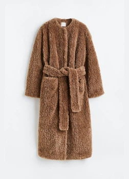 Еко шуба жіноча H&M 211615-2 M(170/96) коричневий (2116150004)
