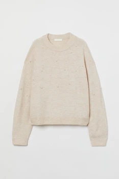 Жіночий джемпер H&M 207885-2 XL(175/116) бежевий (2078850006)