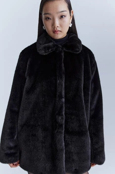 Кожушок жіночий H&M 210541-2 XL(180/116) чорний (2105410006)
