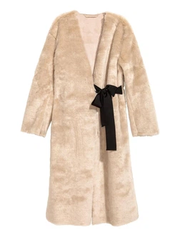 Еко шуба жіноча H&M 202293-2 L(175/104) бежевий (2000004780326)