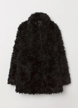 Еко шуба жіноча H&M 202296-4 S(165/88) чорний (2000004780340)