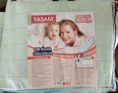 Электропростынь Yasam 120х160 см с терморегулятором на 2 режима нагрева Салатовый