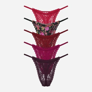 Набір трусиків стрінги жіночих Victoria's Secret 751520376 XL 5 шт Різнокольоровий (1159846618)