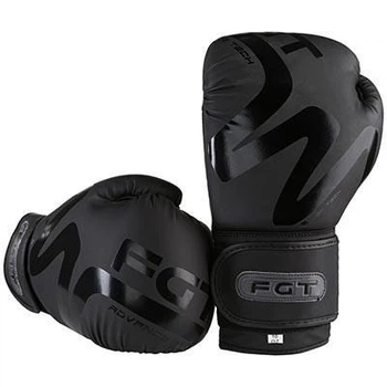 Боксерские перчатки FGT collection 3035, Flex, 10oz, черный, нашивка на манжете