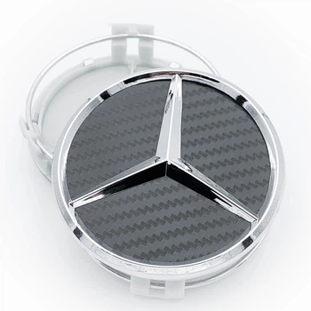 Колпачки (заглушки) в литые диски Mercedes Benz (Мерседес) 75 мм Черный - Карбон CountryMan