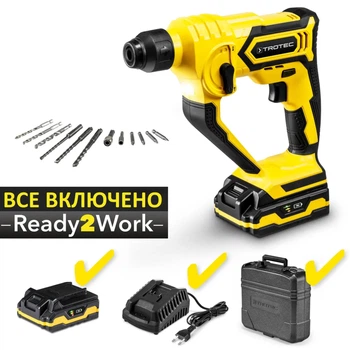 Перфоратор аккумуляторный Trotec 20V 2Аг 1 6 кг Желтый (531825)