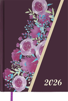 Ежедневник датированный 2026 (A5, жесткая обложка, темно-красный) Buromax Passion BM.21160-13