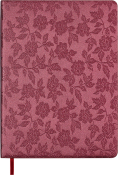 Ежедневник датированный 2026 (A5, гибкая обложка, темно-красный) Buromax Bloom BM.21156-13