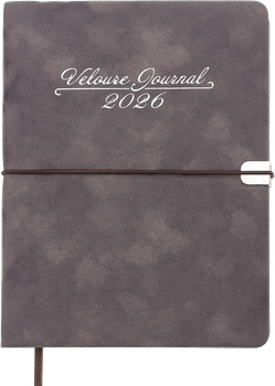 Ежедневник датированный 2026 (A5, гибкая обложка, серый) Buromax Velour BM.2134-09