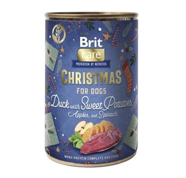 Влажный корм Brit Mono Protein Christmas Duck рождественский ужин - для собак, утка 400 г (8595602579426)
