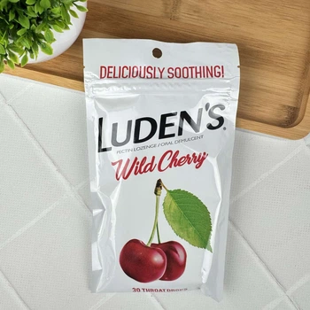 Леденцы LUDEN’S с пектином, успокаивающие для горла и полости рта (дикая вишня, с сахаром), 30 шт